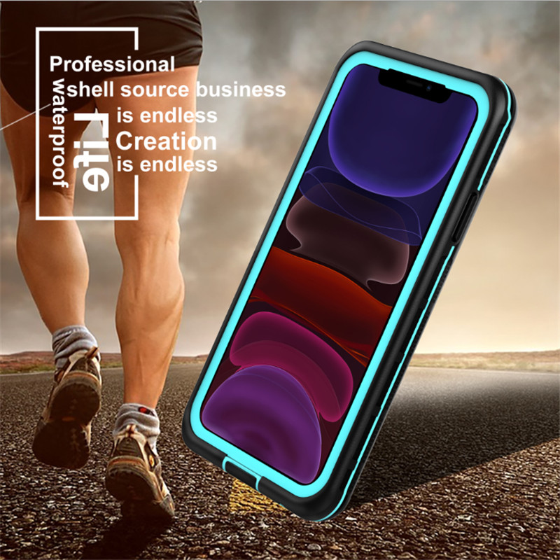 Nowy komputer + tpe + pet wodoodporny, pyłoszczelny, odporny na śnieg, akcesoria do telefonu Etui na iPhone'a 11 (niebieskie) przezroczysta tylna obudowa