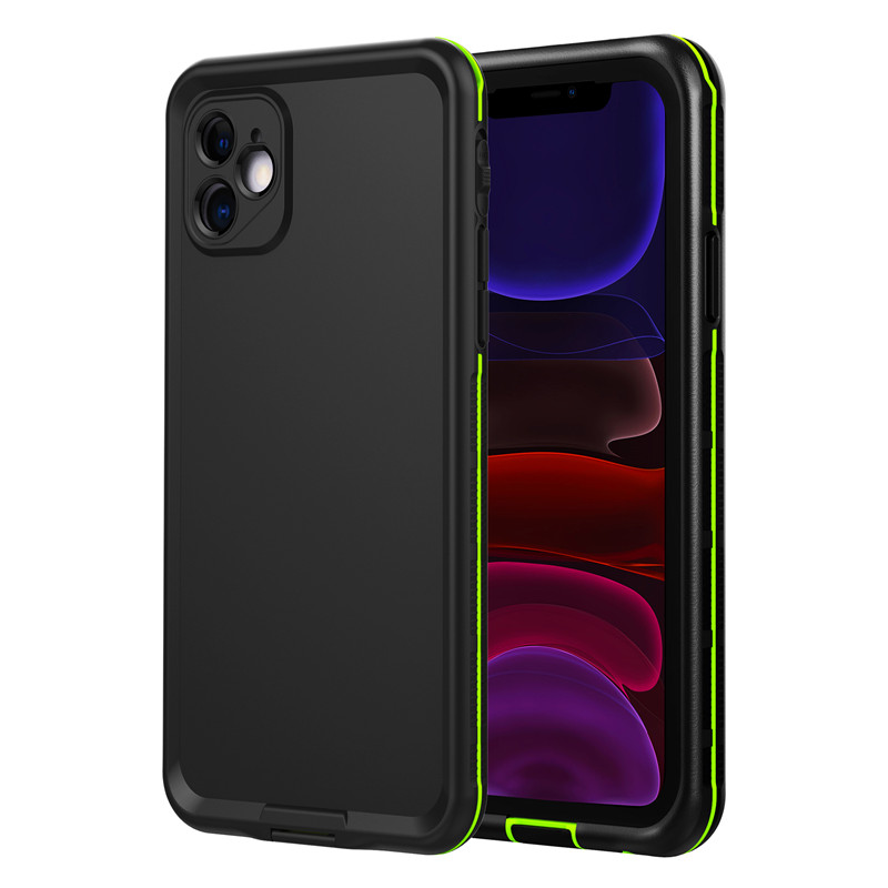 wodoodporny worek na telefon z wodoodporną obudową telefonu komórkowego dla iphone 11 (czarny) z solidnym kolorem tylnej pokrywy