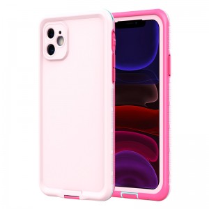 wodoodporna obudowa telefonu komórkowego wodoodporna aphone case najlepszy wodoodporny przypadek dla iphone 11 (różowy) z solidnym kolorem pokrycia pleców