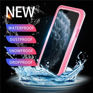Apple iphone 11 pro wodoodporny 100 wodoodporny przypadek telefoniczny iphone 11 pro wodoodporny Puch (różowy) z solidnym kolorem tylnej pokrywy