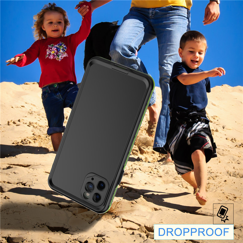 Top wawterpeap iphone cases iphone 11 pro max nieprzemakalny woreczek komórkowy (czarny) z solidnym kolorem oparcia
