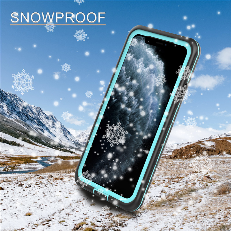 Iphone obudowy ochronne wodoodporna plastikowa obudowa wodoodporna podwodna wodoodporna obudowa dla iphone 11 pro max (niebieski) z twardą pokrywą tylną