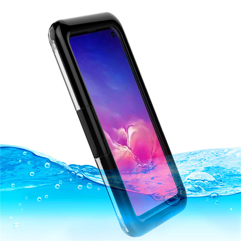 Wodoodporny futerał na telefon plastikowy futerał wodoodporny futerał do pływania na telefon Samsung S10 (czarny)