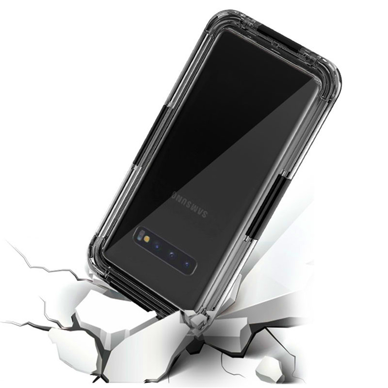 Wodoodporny futerał na telefon plastikowy futerał wodoodporny futerał do pływania na telefon Samsung S10 (czarny)