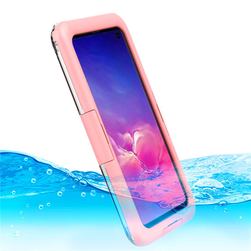 Nowe tanie wodoodporne etui na telefon Samsung S10 (różowy)