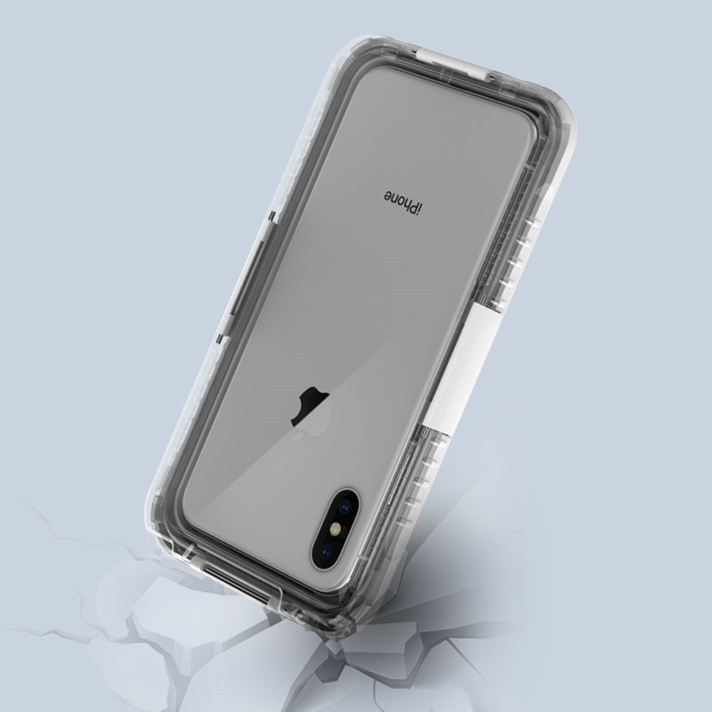 Uniwersalny wodoodporny futerał na telefon komórkowy mały przezroczysty wodoodporny futerał futerał na aparat podwodny dla iPhone XS Max (biały)