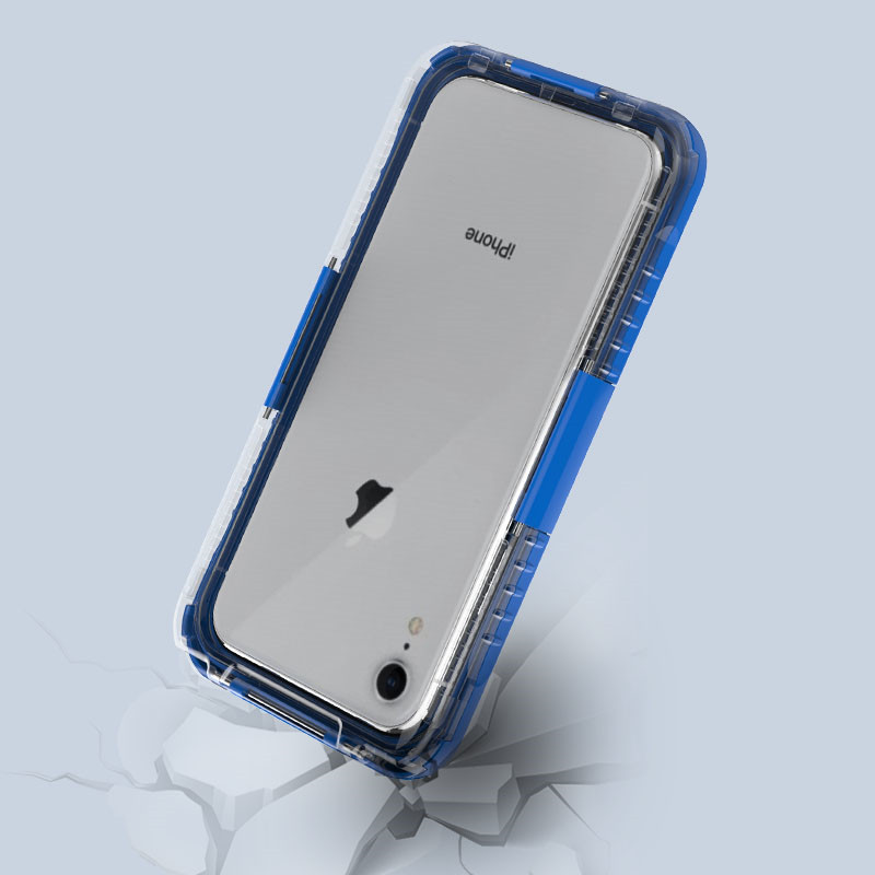 Wodoodporny zestaw do iPhone'a odporny na wstrząsy wodne pyłoodporny najlepszy wodoodporny futerał do iPhone'a XR (niebieski)