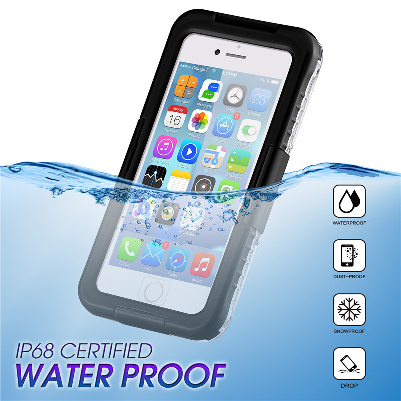 Nowy futerał iphone 8 plus kuloodporny iphone case najlepszy wodoodporny 8 plus futerał (czarny)